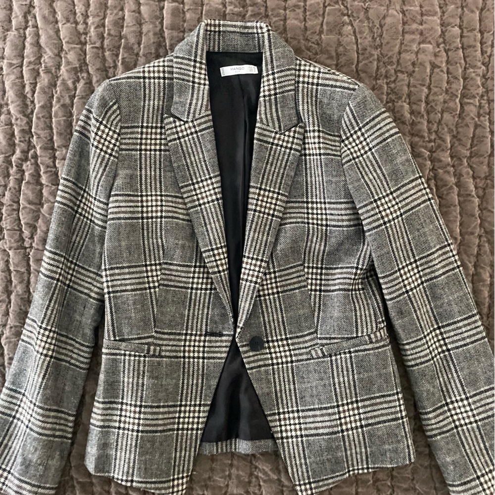 Mango Women’s Plaid Suit Jacket, Size 4